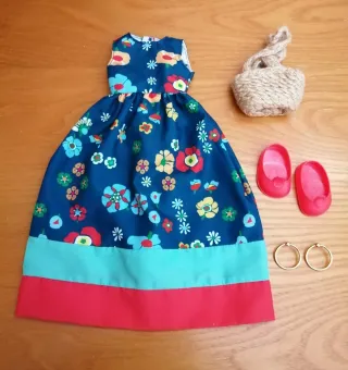 Nancy Conjunto Fiesta Jardín Vestido Zapatos Bolso