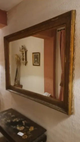 Espejo decorativo madera y dorado