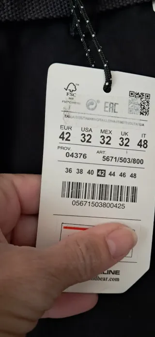 Pantalón Pull&Bear Talla 42 Negro