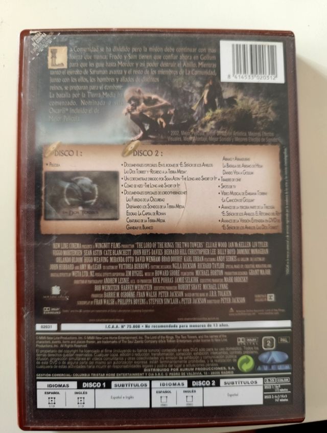 DVD El Señor de los Anillos: Las Dos Torres