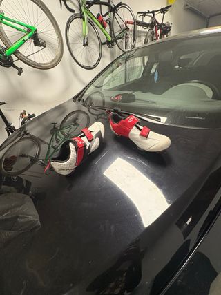 Zapatillas Ciclismo EKOI Blancas y Rojas talla 41