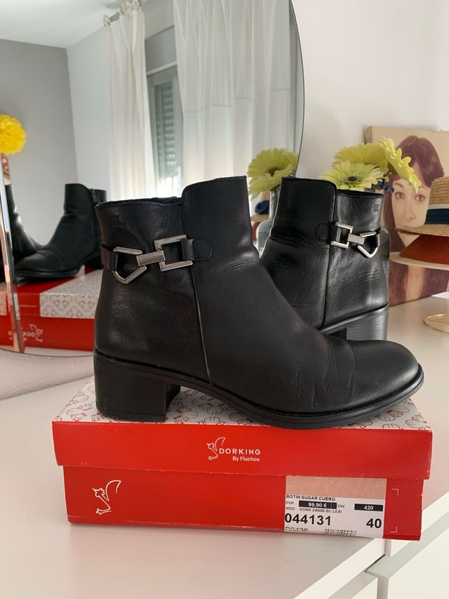 Botines Dorking Piel Negros Talla 40