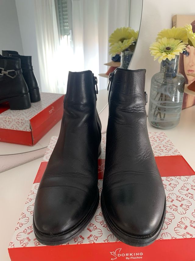 Botines Dorking Piel Negros Talla 40