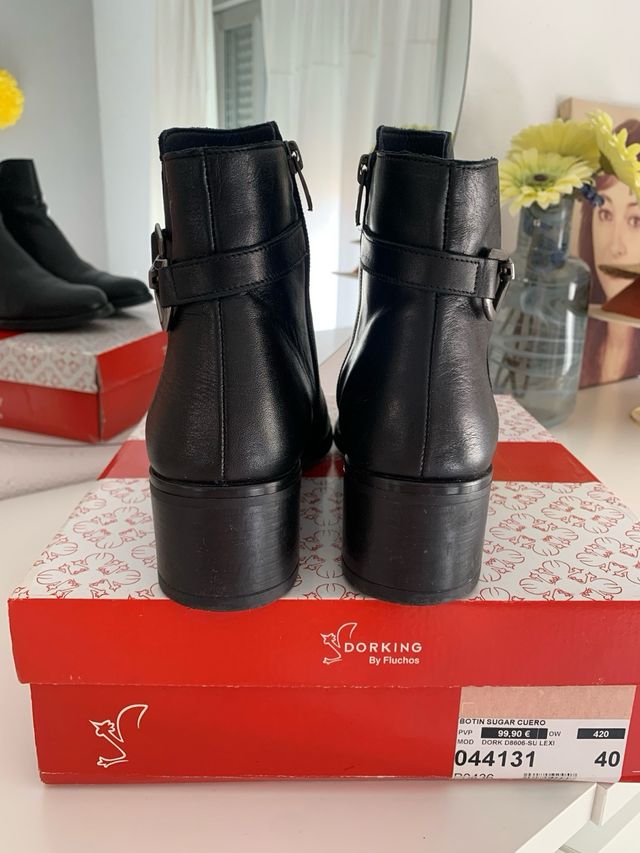 Botines Dorking Piel Negros Talla 40