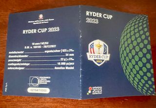 Moneta 10 Euro Ryder Cup Roma 2023 Argento