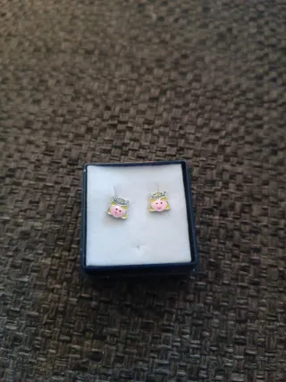 Pendientes bebé niña corona princesa