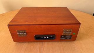 Giradischi da viaggio AMZDEAL in legno