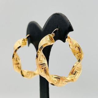PENDIENTES ARO RIZADOGRECA 18K