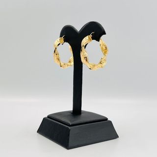 PENDIENTES ARO RIZADOGRECA 18K