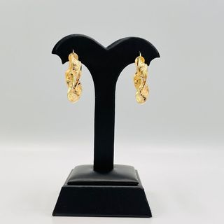 PENDIENTES ARO RIZADOGRECA 18K