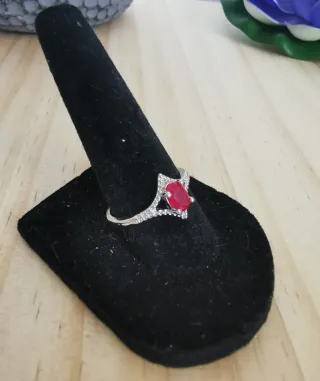 Anillo de Rubí Natural,ajustable a cualquier talla