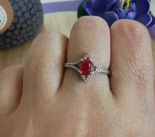 Anillo de Rubí Natural,ajustable a cualquier talla