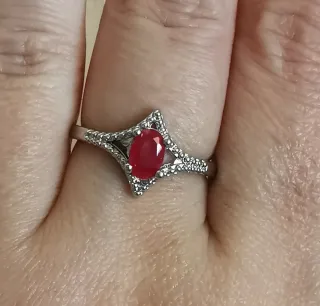 Anillo de Rubí Natural,ajustable a cualquier talla