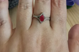 Anillo de Rubí Natural,ajustable a cualquier talla