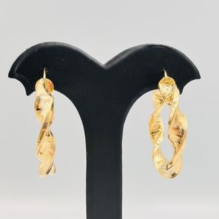 PENDIENTES ARO RIZADOGRECA 18K