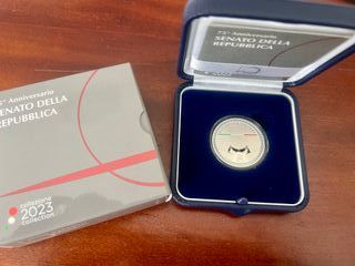 Italia 5 Euro 75° Anniversario Senato Ag Proof