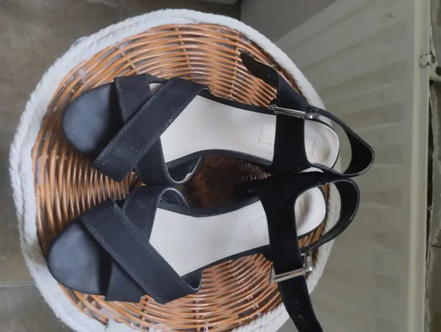 Sandalias plataforma negras talla 37.5