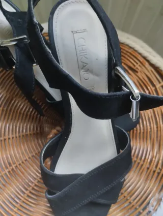 Sandalias plataforma negras talla 37.5