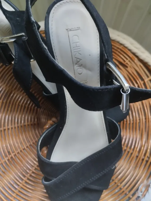 Sandalias plataforma negras talla 37.5