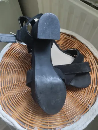 Sandalias plataforma negras talla 37.5
