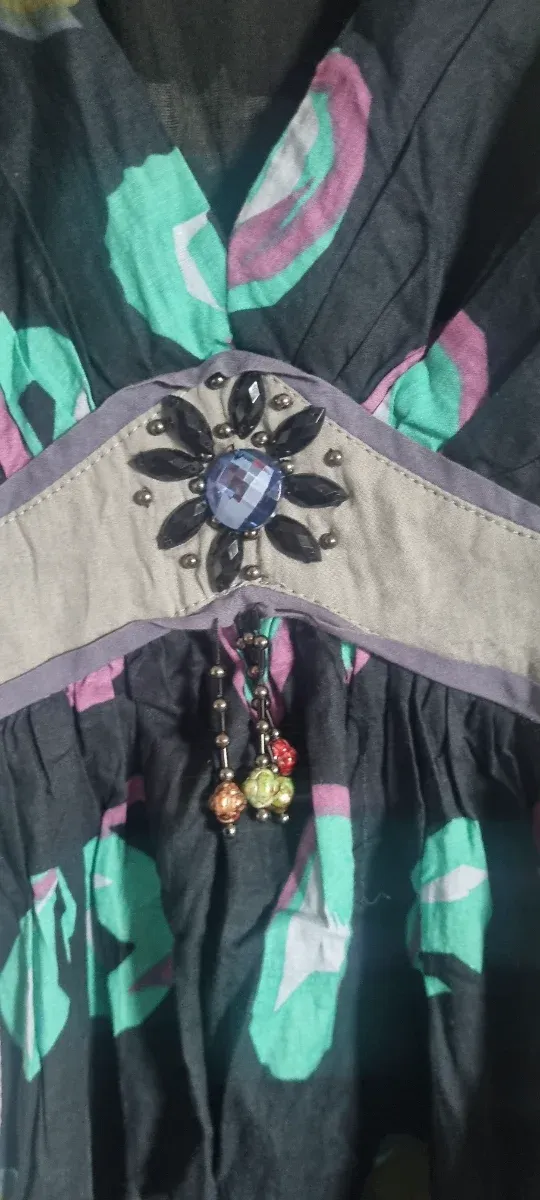 Vestito multicolor con cerniera al lato