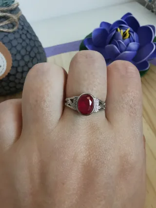 Anillo de Rubí Natural, ajustable.