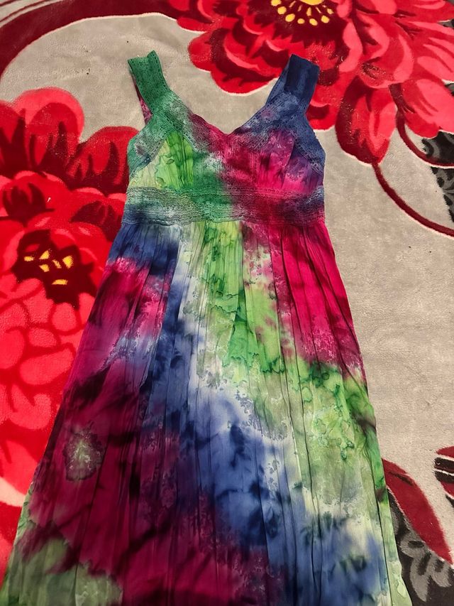 Vestido largo playero multicolor Talla S