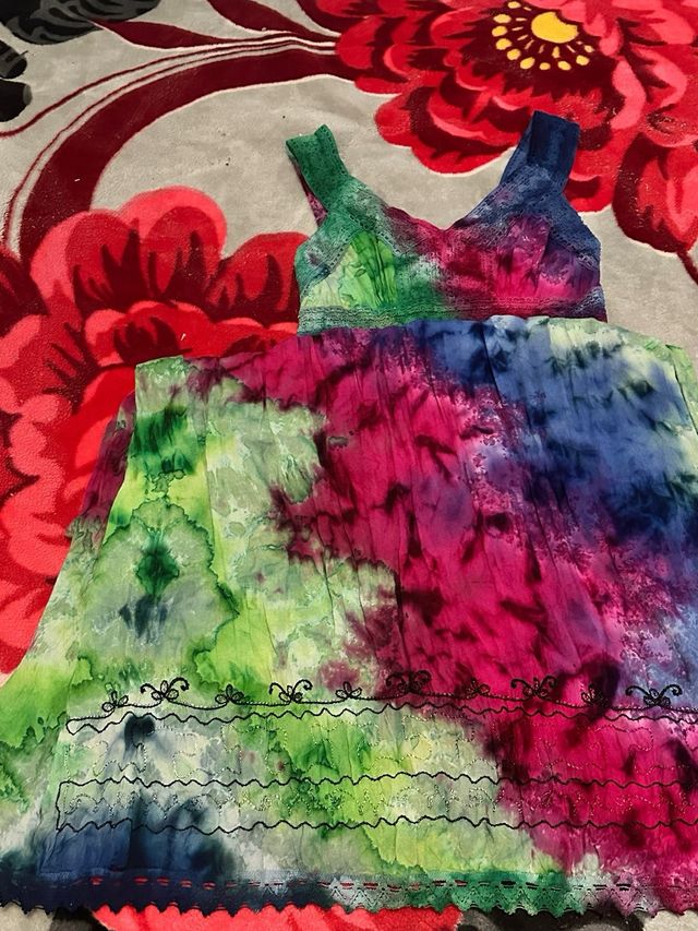 Vestido largo playero multicolor Talla S