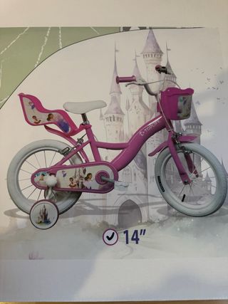 Bicicleta infantil 14 rosa princesas