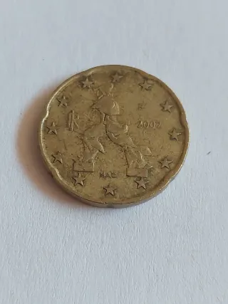 Moneda 20 céntimos Italia 2002