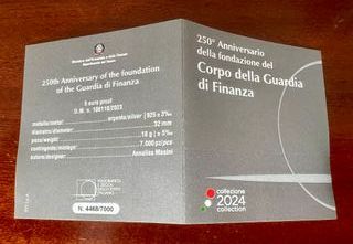 5 Euro Argento Proof 2024 Guardia di Finanza