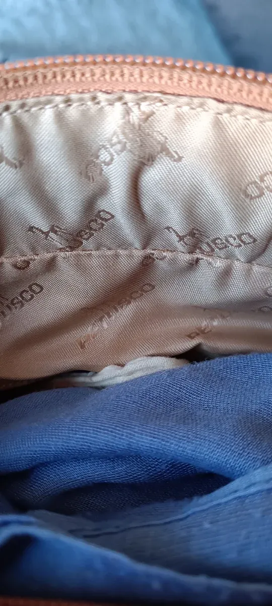 Bolso Petusco Marrón,asas y bajos de piel