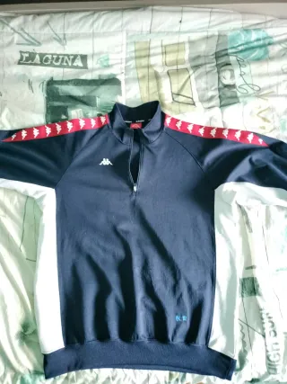 Sudadera Kappa Retro Azul y Blanca