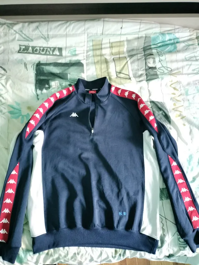 Sudadera Kappa Retro Azul y Blanca