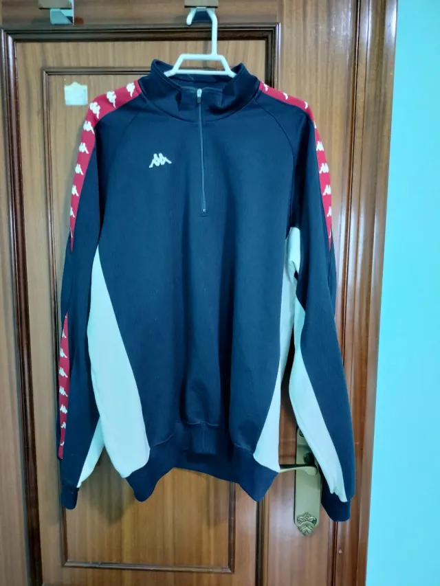 Sudadera Kappa Retro Azul y Blanca