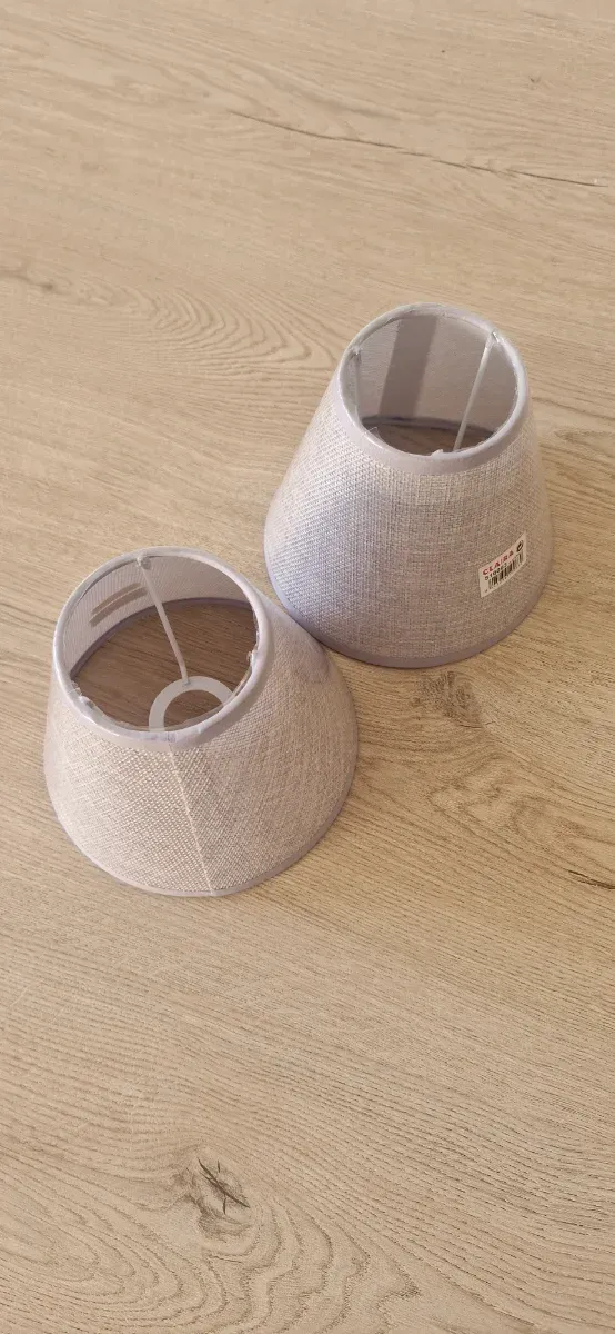 Pantallas lámpara mesita noche beige/gris