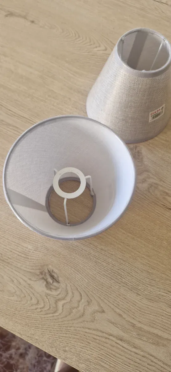 Pantallas lámpara mesita noche beige/gris