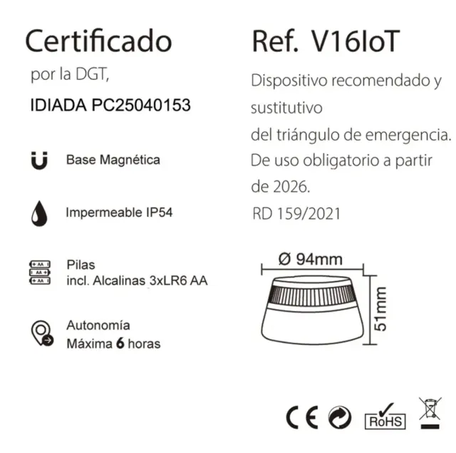 Baliza V16 Geolocalizada Homologada DGT