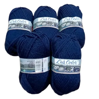 Lote 10 ovillos lana gruesa azul marino