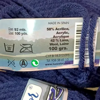 Lote 10 ovillos lana gruesa azul marino