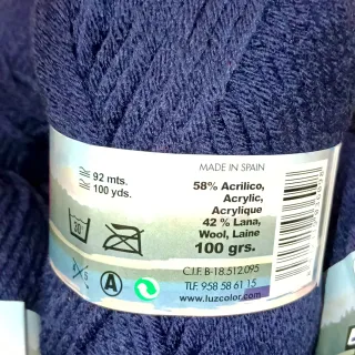 Lote 10 ovillos lana gruesa azul marino