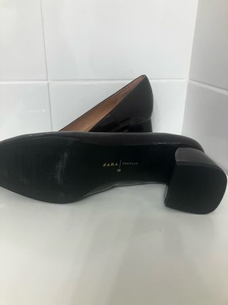 Zapatos Zara Charol Marrón Talla 39 Nuevos