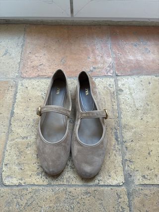 Bailarinas Zara Piel Beige Talla 39