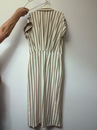 Vestido rayas beige y marrón