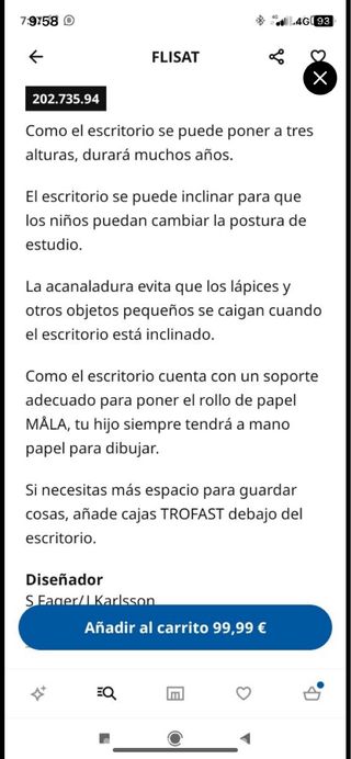 Escritorio infantil IKEA Flisat