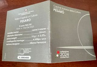 5 Euro Pesaro 2024 Capitale Italiana Cultura