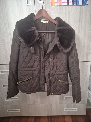 Cazadora acolchada mujer marrón