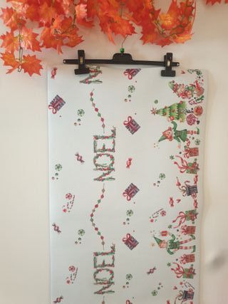 Tappeto Natale 50x300 cm Decorazioni Elfi e Dolci