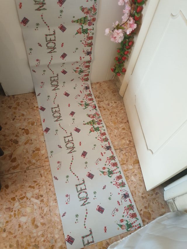 Tappeto Natale 50x300 cm  Decorazioni Elfi e Dolci