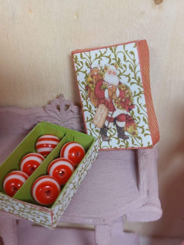 Caja Bolas Navidad Escala 1:12 Casa Muñecas